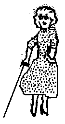 Woman with cane