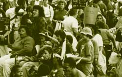 photo of large group of protesters, many in wheelchairs'