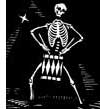 drawing of a skeleton dancing