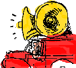 Cartoon drawing of a sound truck